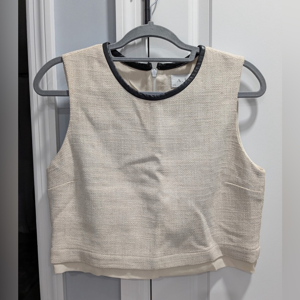 A.L.C. Linen Cream Sleeveless Top